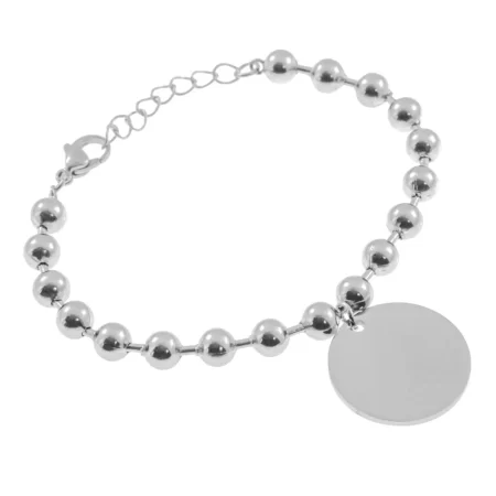 bracciale donna ciondolo tondo catena a palline bcc0046