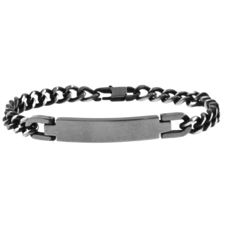Bracciale uomo acciaio piastra catena grumetta bcc0059
