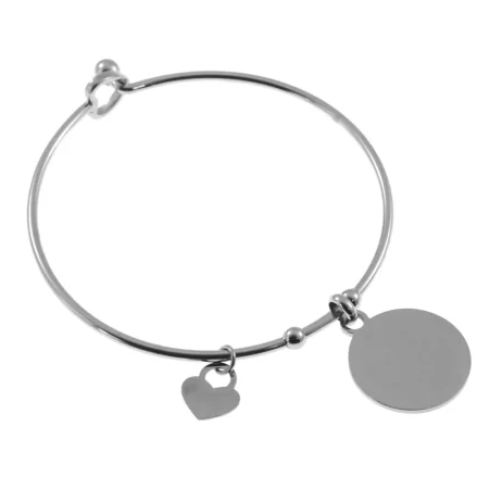 bracciale rigido donna con ciondolo tondo bcc0067