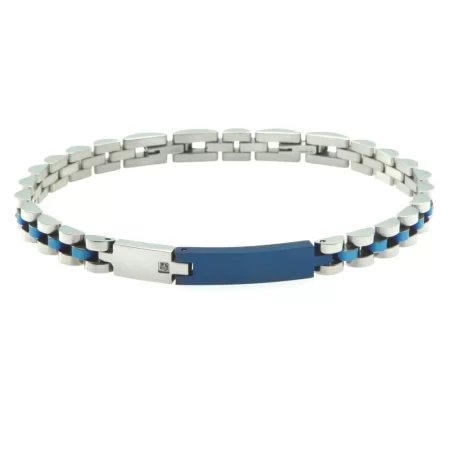 bracciale con scritta personalizzata uomo acciaio con piastra bcc0208