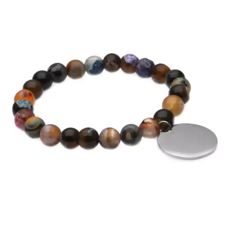 bracciale con frase personalizzata donna ciondolo e pietre bcc0283