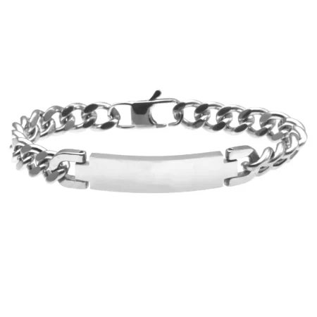 bracciale uomo incisione personalizzata grumetta acciaio bcc0388