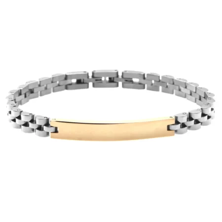 bracciale con incisione personalizzata acciaio maglia jubilee bcc0445