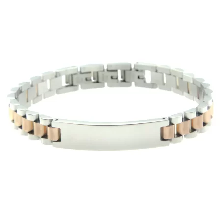 bracciale con scritta personalizzata acciaio maglia president bcc0450