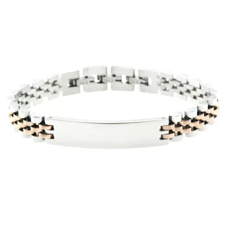 bracciale uomo incisione piastra acciaio maglia jubilee bcc0453