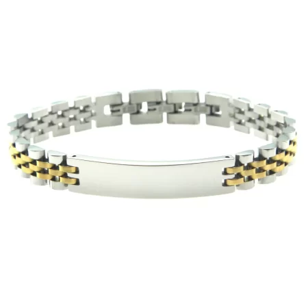 bracciale uomo con incisione piastra acciaio maglia jubilee bcc0455