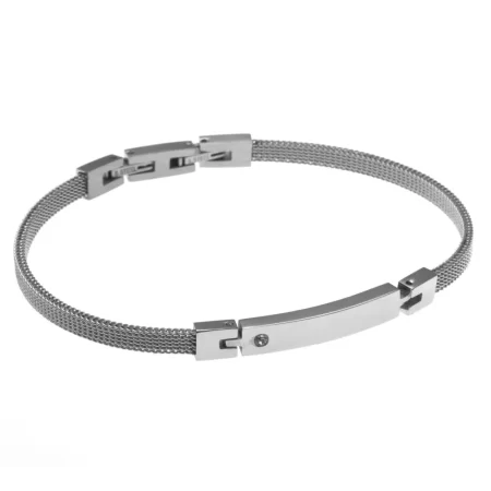 bracciale personalizzato uomo acciaio piastra maglia milano bcc0482