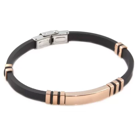 bracciale con scritta personalizzata uomo acciaio in caucciù bcc0516