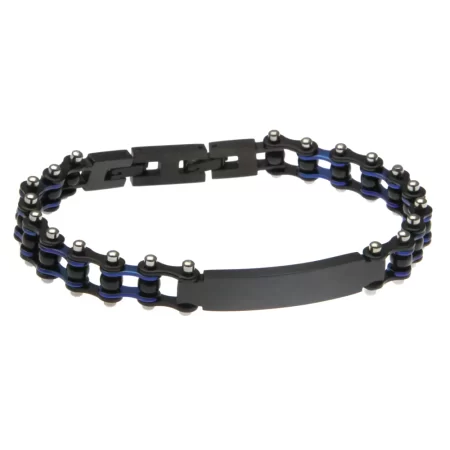 bracciale con incisione uomo catena moto con piastra acciaio bcc0527