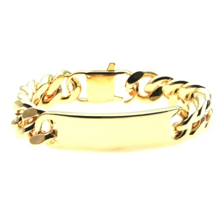 bracciale uomo personalizzato grumetta acciaio dorato bcc1374