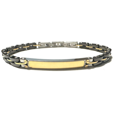 bracciale uomo in acciaio con pistra per incisione bcc1515