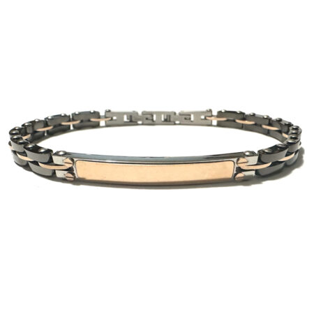 bracciale uomo personalizzabile pietre piastra acciaio bcc1696