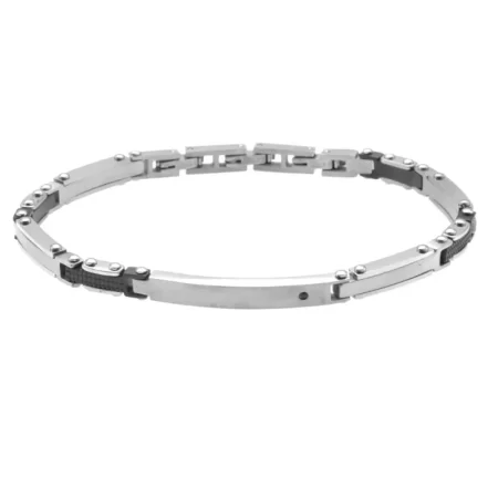 bracciale uomo incisione acciaio con piastra personalizzabile bcc1785