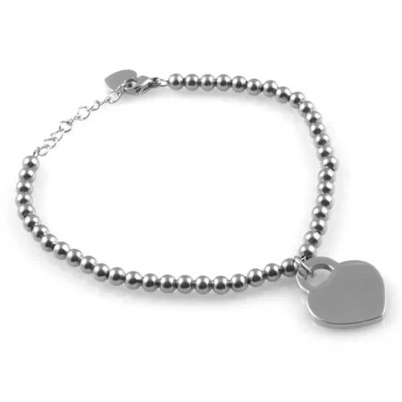 bracciale donna incisione con cuore in acciaio bcc1838