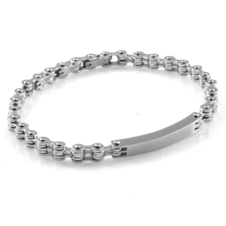 bracciale uomo con incisione personalizzata acciaio catena moto bcc2260