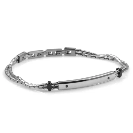 bracciale incisione uomo piastra acciaio bcc2346