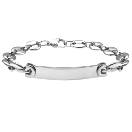 braccialetto personalizzato uomo acciaio con piastra bcc2348