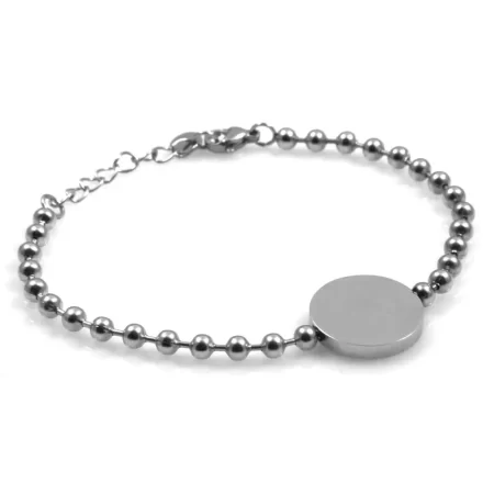 bracciale personalizzato donna in acciaio tondo centrale bcc2349