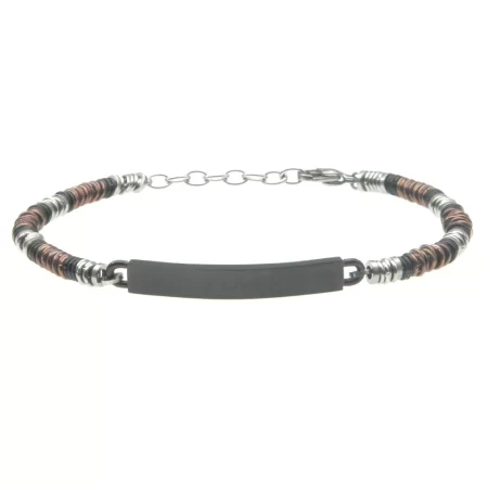 bracciale con incisione personalizzata uomo piastra acciaio bcc2350