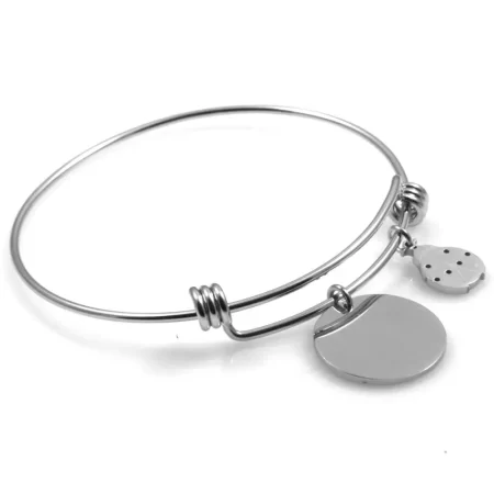 bracciale donna da incidere ciondolo e coccinella in acciaio bcc2351