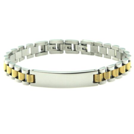 bracciale con scritta personalizzata acciaio maglia president bcc0451