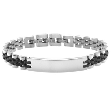 braccialetto personalizzato uomo piastra acciaio maglia jubilee bcc0454