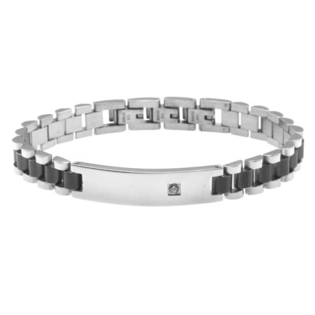 bracciale con incisione uomo acciaio maglia president bcc2237