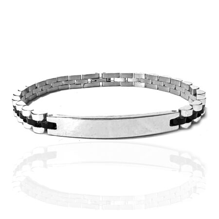 bracciale con scritta personalizzata acciaio maglia jubilee bcc2238